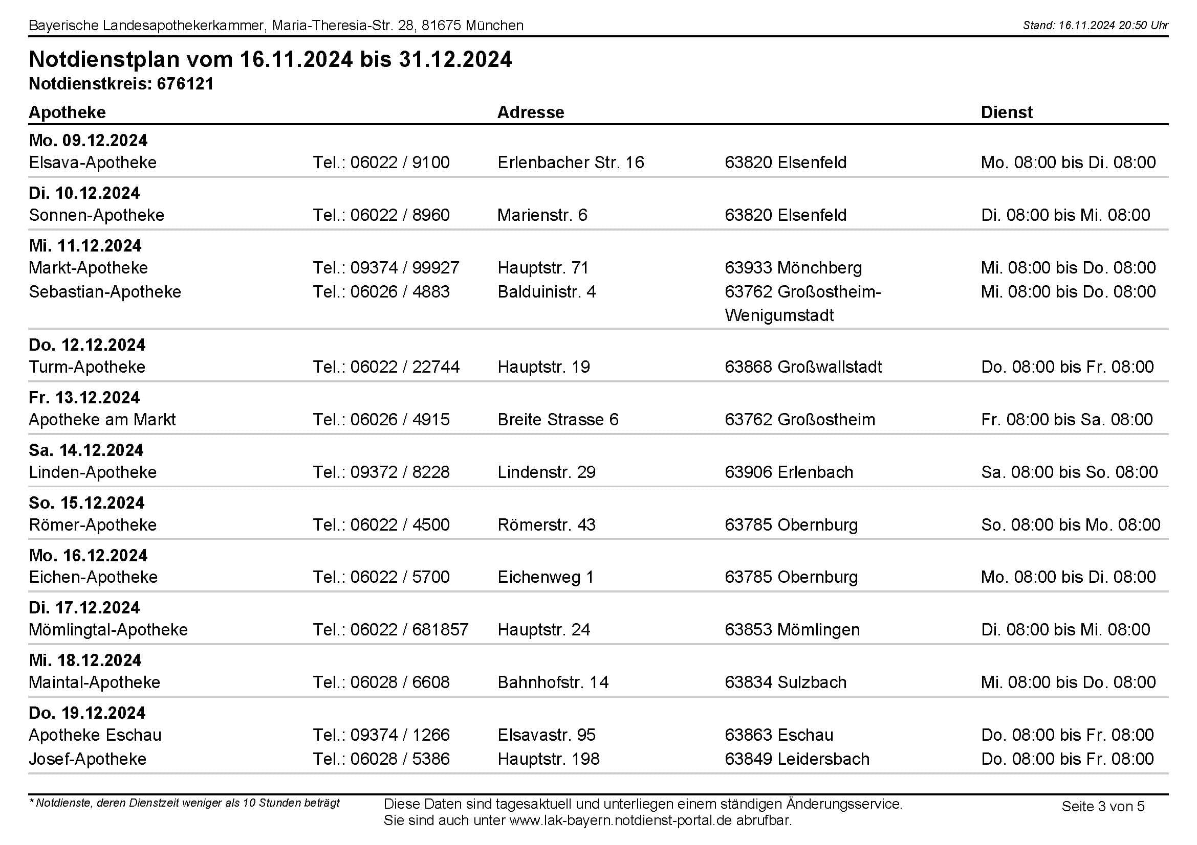 Notdienstplan Seite 3