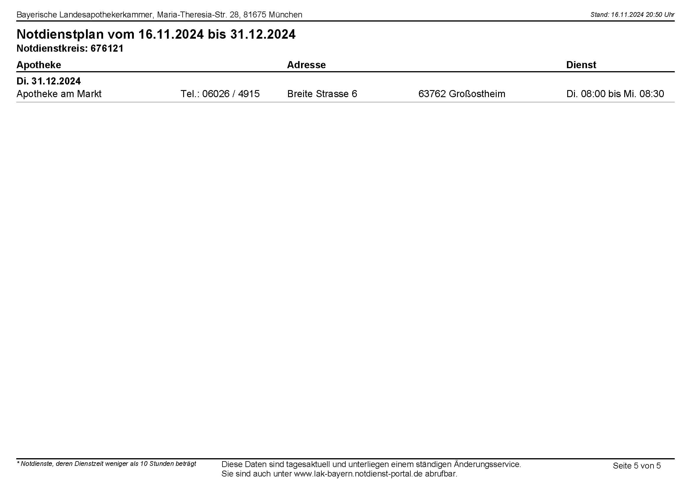 Notdienstplan Seite 5